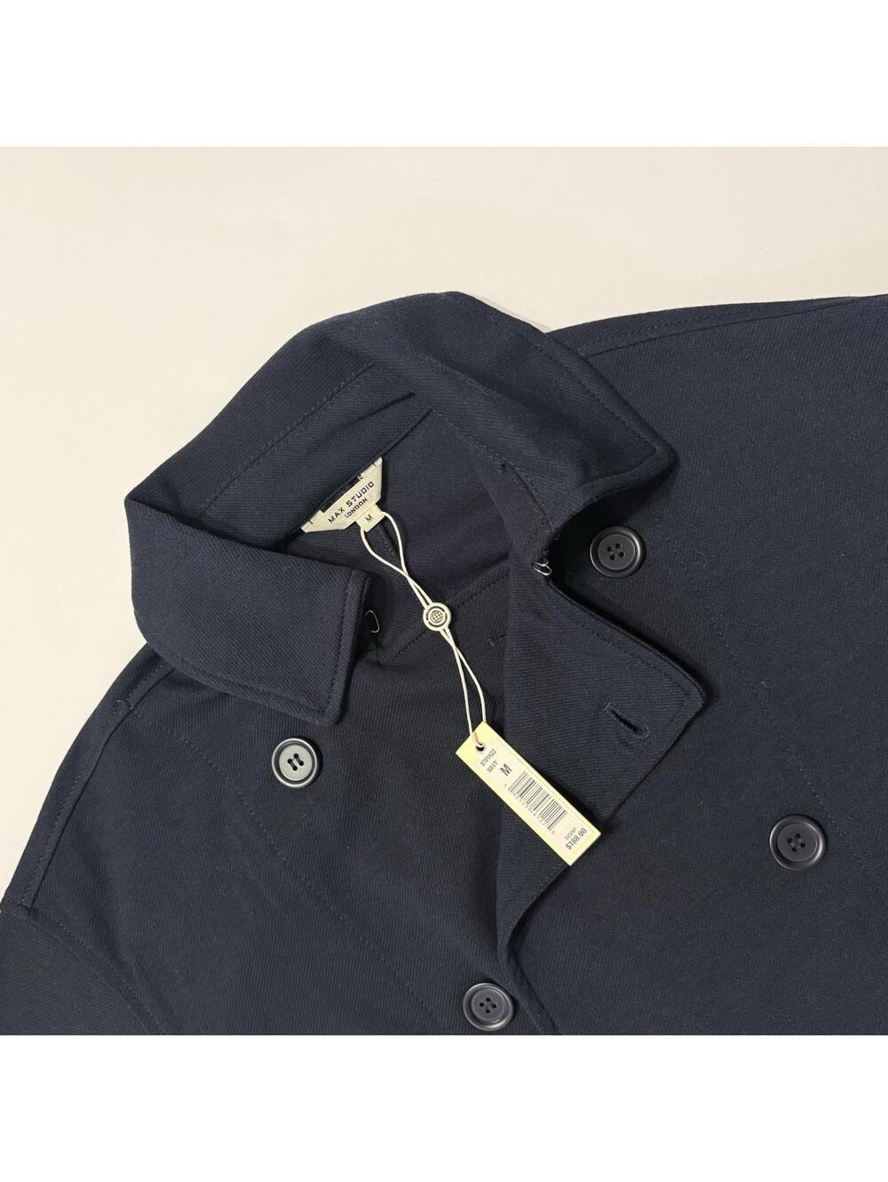 Max Studio Buttons Jacket Double Breasted Navy Women Size Medium $188 NWT